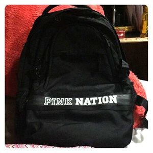Pink nation all black packback